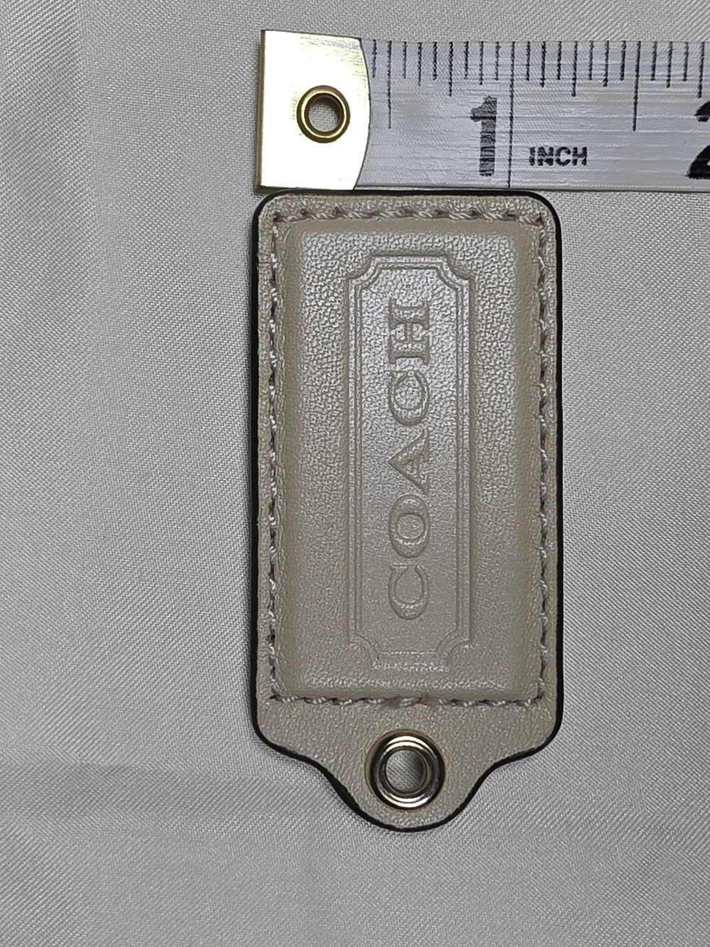 Authentic Coach Leather Hangtag Replacement Purse Charm Fob -beige (Tag Only)